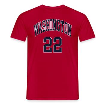 Washington 22 - Männer T-Shirt - Rot - Vorne - AI Model Male 178 dark (178cm)
