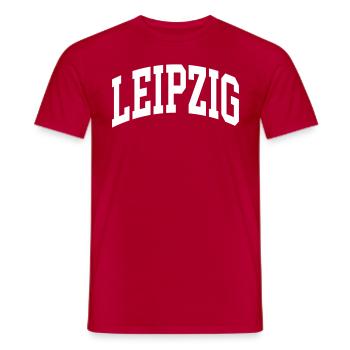Leipzig - Männer T-Shirt - Rot - Vorne - AI Model Male 178 dark (178cm)