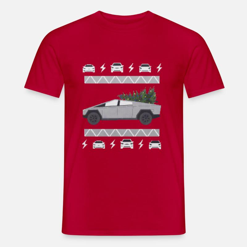 CyberTruck Weihnachtspullover - Männer T-Shirt - Rot