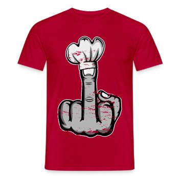 Middle Finger Stinky Finger Chef's Hat Design - Men's T-Shirt - red - Front - AI Model Male 178 dark (178cm)