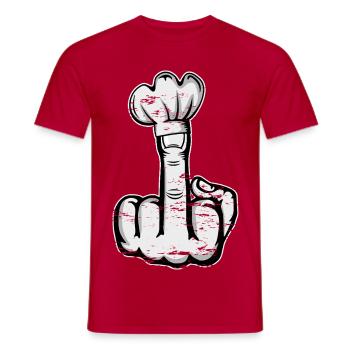 Mittelfinger Stinkefinger Kochmütze Design - Männer T-Shirt - Rot - Vorne - AI Model Male 178 dark (178cm)