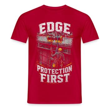 Industrial climbers at heights - Men's T-Shirt - red - Front - AI Model Male 178 dark (178cm)