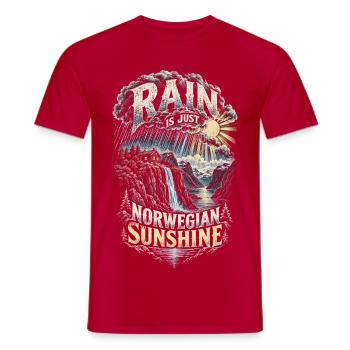 Norwegen Norweger Rain Is Just Norwegian Sunshine - Männer T-Shirt - Rot - Vorne - AI Model Male 178 dark (178cm)