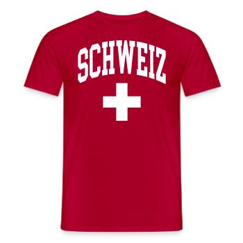 Schweiz - Männer T-Shirt - Rot - Vorne - AI Model Male 178 dark (178cm)
