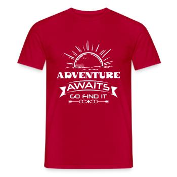 Gamer shirt - Aventure awaits go find it Geschenk - T-shirt homme - rouge - Devant - AI Model Male 178 dark (178cm)