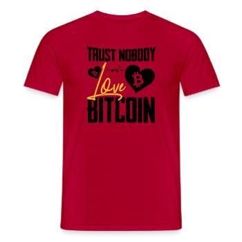 Bitcoin - Männer T-Shirt - Rot - Vorne - AI Model Male 178 dark (178cm)