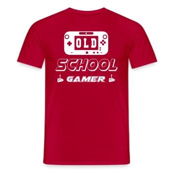 OLD SCHOOL GAMER SHIRT GAMING - Männer T-Shirt - Rot - Vorne - AI Model Male 178 dark (178cm)