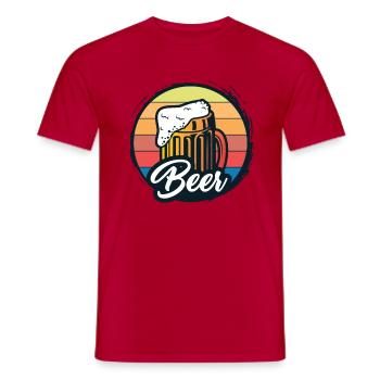 Beer Bier Bierkönig Biertrinker Bierpong Bierspiel - Männer T-Shirt - Rot - Vorne - AI Model Male 178 dark (178cm)
