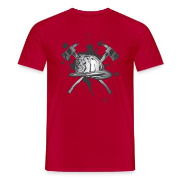 FireFighter Feuerwehrmann Freiwillige Feuerwehr - Männer T-Shirt - Rot - Vorne - AI Model Male 178 dark (178cm)