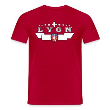 Lyon - Männer T-Shirt - Rot - Vorne - AI Model Male 178 dark (178cm)