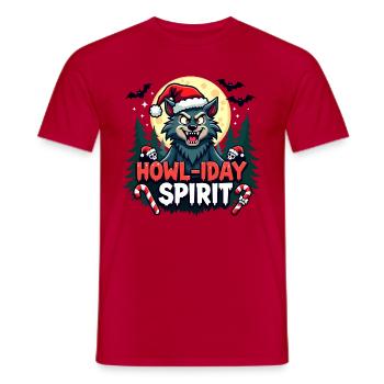Lustiges "Howl-iday Spirit"-Weihnachtsdesign - Männer T-Shirt - Rot - Vorne - AI Model Male 178 dark (178cm)