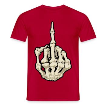 Middle finger - Men's T-Shirt - red - Front - AI Model Male 178 dark (178cm)