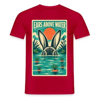 OREILLES AU-DESSUS DE L’EAU - T-shirt homme - rouge - Devant - AI Model Male 178 dark (178cm)