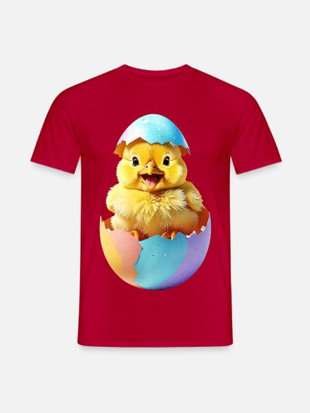 Kueken-Osterei - Männer T-Shirt - Rot