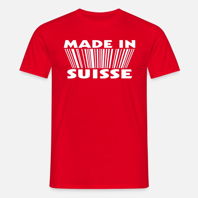 Made in suisse 3D code - Männer T-Shirt - Rot