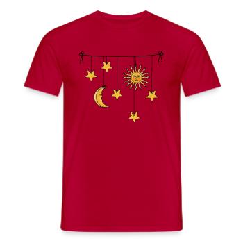 Soleil lune et étoiles - T-shirt homme - rouge - Devant - AI Model Male 178 dark (178cm)