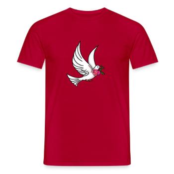 Peace Dove Rose Gift Paix Paix Amour - T-shirt homme - rouge - Devant - AI Model Male 178 dark (178cm)