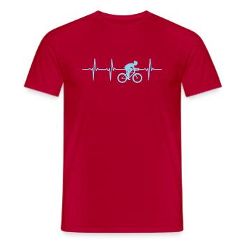 Coeur Cycliste I Heartbeat Bike-Rider - T-shirt homme - rouge - Devant - AI Model Male 178 dark (178cm)