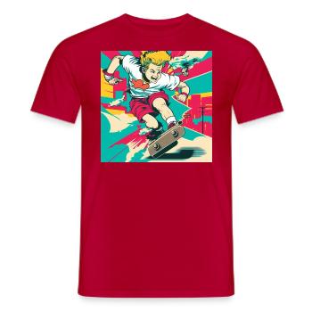 Garçon patineur - T-shirt homme - rouge - Devant - AI Model Male 178 dark (178cm)
