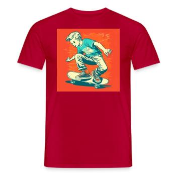 Garçon patineur - T-shirt homme - rouge - Devant - AI Model Male 178 dark (178cm)