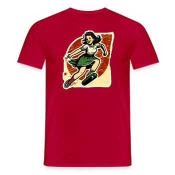 Skater Girl - T-shirt homme - rouge - Devant - AI Model Male 178 dark (178cm)