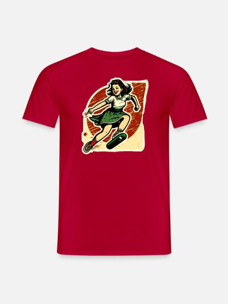 Skater-Mädchen - Männer T-Shirt - Rot