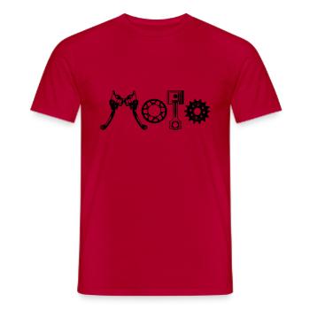 MOTO - Männer T-Shirt - Rot - Vorne - AI Model Male 178 dark (178cm)