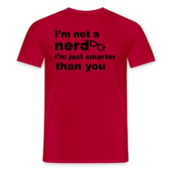 Nerd Glasses - Männer T-Shirt - Rot - Vorne - AI Model Male 178 dark (178cm)