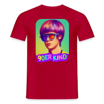90er Jahre Kind 90s Retro Party - Männer T-Shirt - Rot - Vorne - AI Model Male 178 dark (178cm)