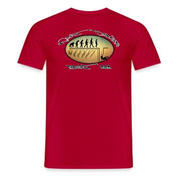 Evolutions Theory - Männer T-Shirt - Rot - Vorne - AI Model Male 178 dark (178cm)