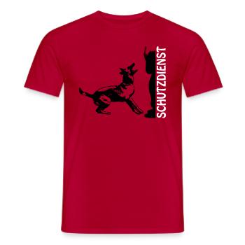 Schutzdienst mit Malinois - Männer T-Shirt - Rot - Vorne - AI Model Male 178 dark (178cm)