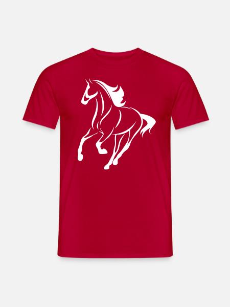Abbildung Pferd Weiß - Männer T-Shirt - Rot
