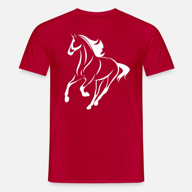 Abbildung Pferd Weiß - Männer T-Shirt - Rot