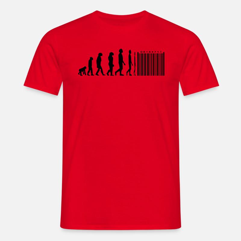 Evolution barcode - Men's T-Shirt - red