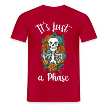 Halloween floral Skelett just a phase - Männer T-Shirt - Rot - Vorne - AI Model Male 178 dark (178cm)