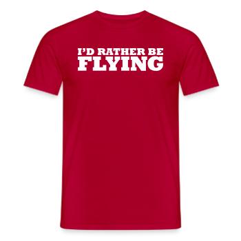 I'd rather be flying - Männer T-Shirt - Rot - Vorne - AI Model Male 178 dark (178cm)