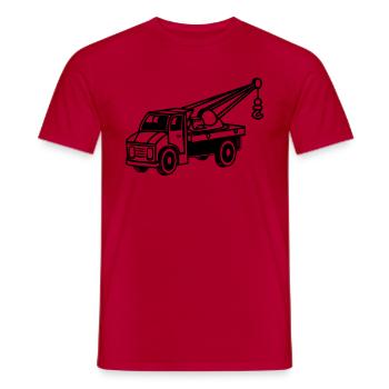 Car toy truck crane tow truck-mounted crane truck - Men's T-Shirt - red - Front - AI Model Male 178 dark (178cm)