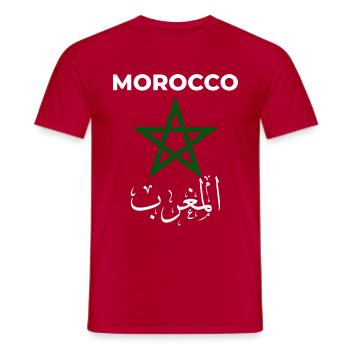 Maroc - T-shirt homme - rouge - Devant - AI Model Male 178 dark (178cm)