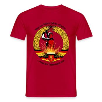 Was des Volkes Hände schaffen ... - Männer T-Shirt - Rot - Vorne - AI Model Male 178 dark (178cm)