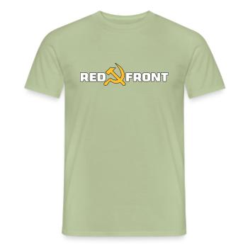 Front rouge - marteau et faucille - T-shirt homme - vert sauge - Devant - AI Model Male 178 light (178cm)