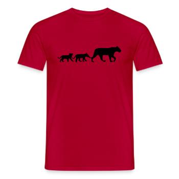 Lioness and lion cubs - Men's T-Shirt - red - Front - AI Model Male 178 dark (178cm)