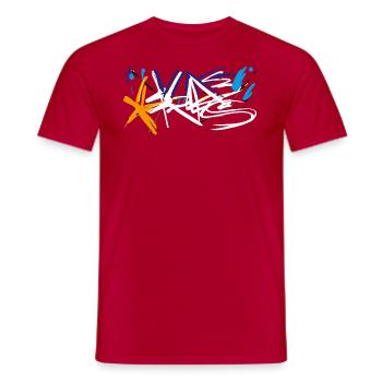 Street Art TAG - T-shirt homme - rouge - Devant - AI Model Male 178 dark (178cm)