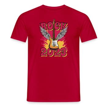 Rock 2023 - Männer T-Shirt - Rot - Vorne - AI Model Male 178 dark (178cm)
