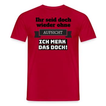 I love clothes / Ohne Aufsicht - Männer T-Shirt - Rot - Vorne - AI Model Male 178 dark (178cm)