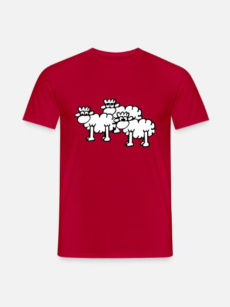 Moutons - T-shirt homme - rouge