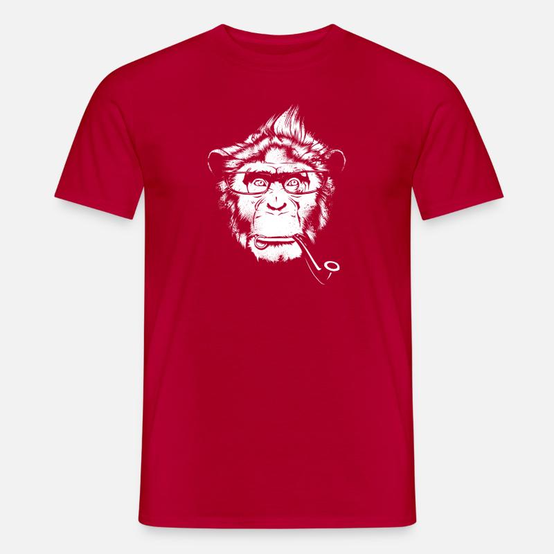Ironic Chimp - Darks - Männer T-Shirt - Rot