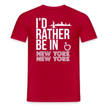 New York - Männer T-Shirt - Rot - Vorne - AI Model Male 178 dark (178cm)