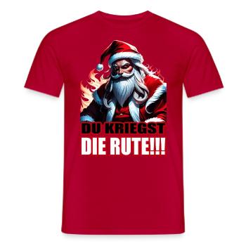 Böser Weihnachtsmann - Du kriegst die Rute!!! - Männer T-Shirt - Rot - Vorne - AI Model Male 178 dark (178cm)