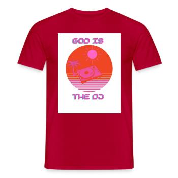 Dieu est le DJ - T-shirt homme - rouge - Devant - AI Model Male 178 dark (178cm)