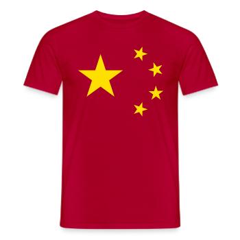 China Sterne - Männer T-Shirt - Rot - Vorne - AI Model Male 178 dark (178cm)